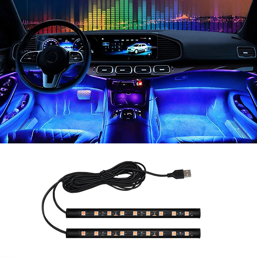 Car Interior Neon Light Usb - إضاءة نيون للسيارة، إضاءة أرضية LED،