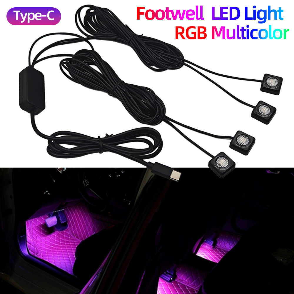 Car Footwell Light Rgb Bluetooth - نوع C التوصيل سيارة فوتويل ضوء