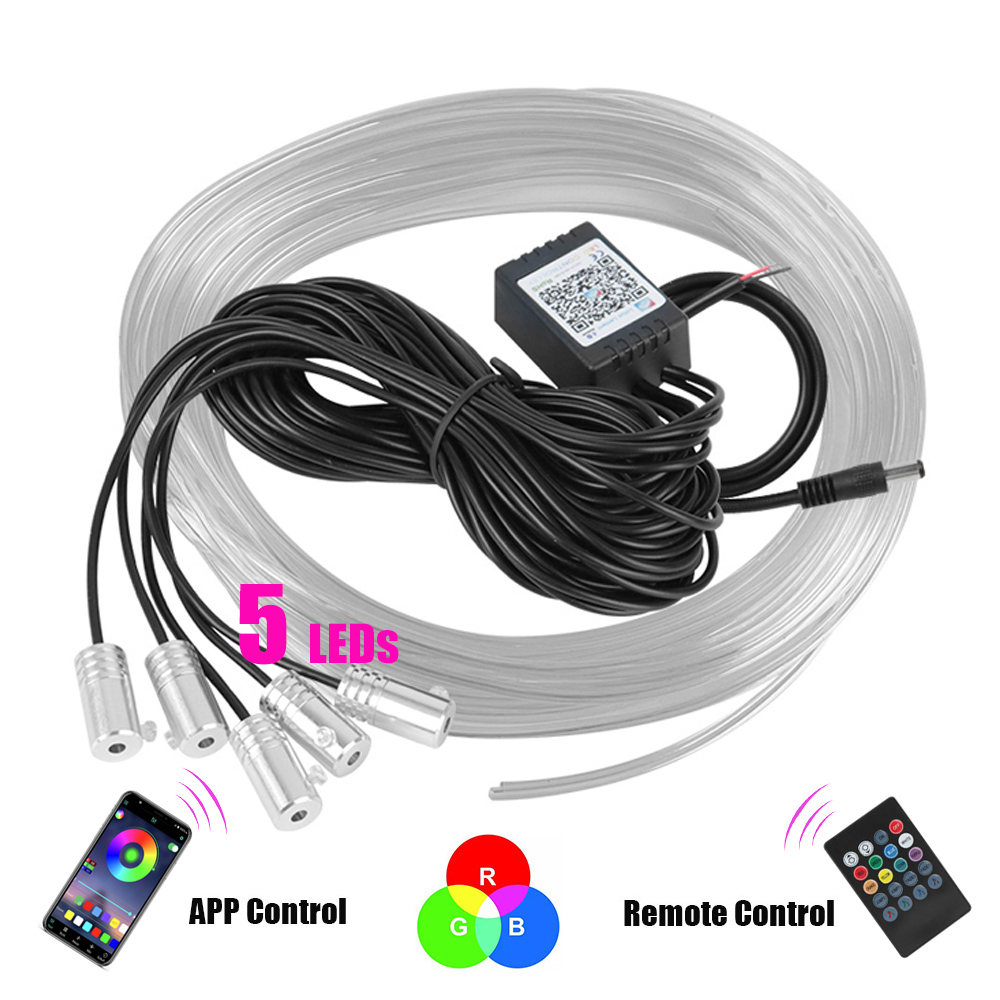 Car Dashboard Light Fiber Optic - 12 فولت 6 متر شرائط ليد