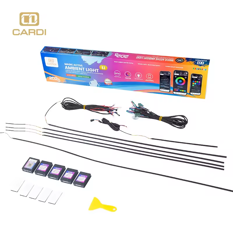 Car Ambient Lighting 64 Color - شريط إضاءة LED نيون ملون بالكامل