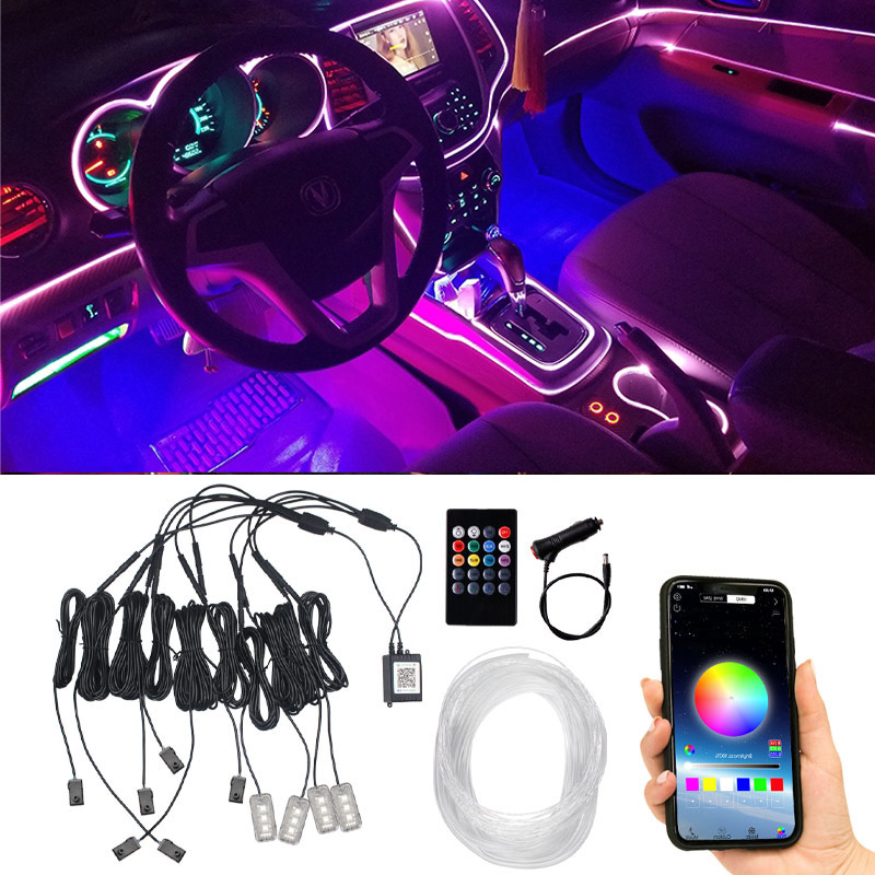 Car Dashboard Light Fiber Optic - إكسسوارات سيارة 9/10 في 1، زينة