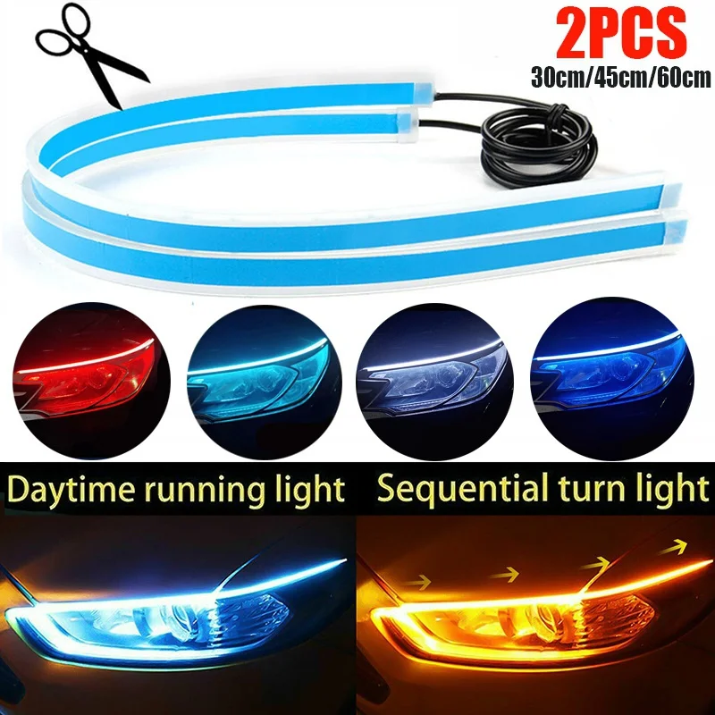 Car Led Strip 12V Waterproof - 2 قطعة 12 فولت Led شريط