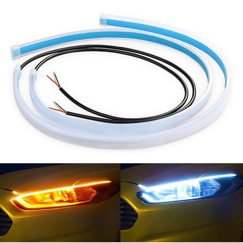 Car Led Strip 12V Waterproof - 2 قطعة DRL سيارة مرنة LED