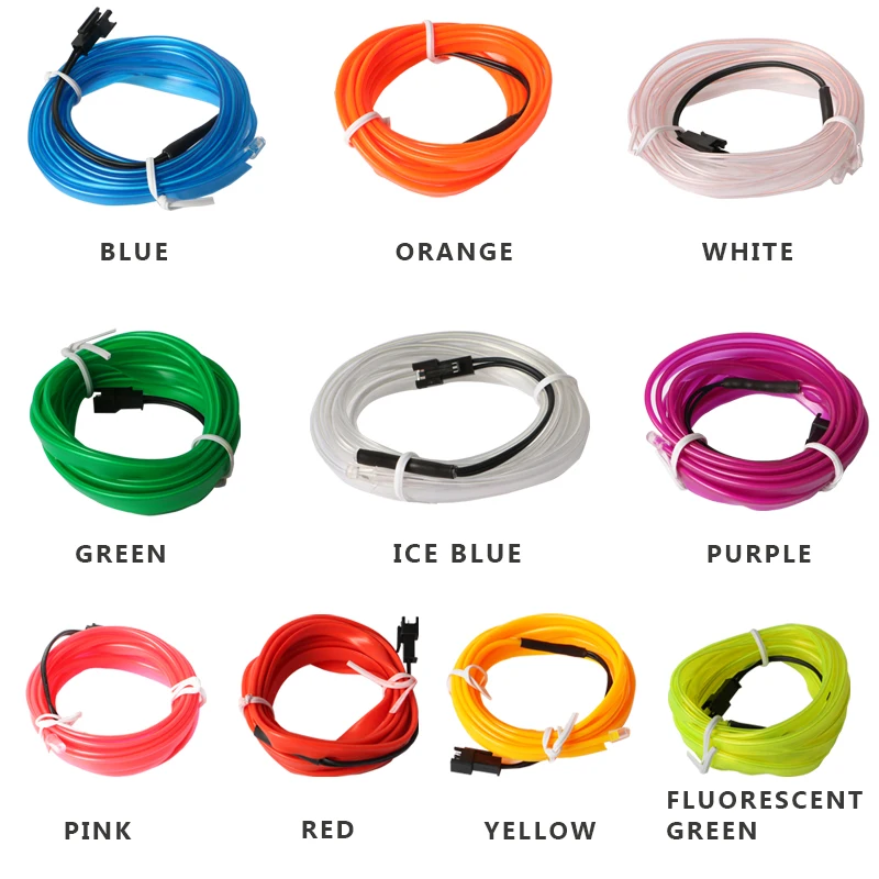 أضواء LED نيون مرنة للسيارة ،  - مراجعة Car Interior Neon Light Usb وسعره