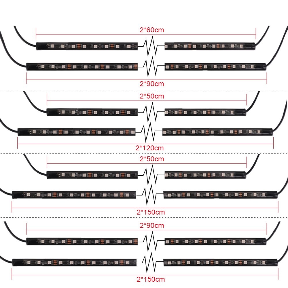 ضوء سفلي للسيارة من RGB ، مصبا - مراجعة Car Led Strip 12V Waterproof وسعره