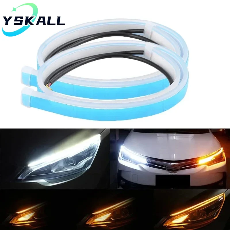 1 زوج 12 فولت LED DRL سيارة ال - مراجعة Car Led Strip 12V Waterproof وسعره
