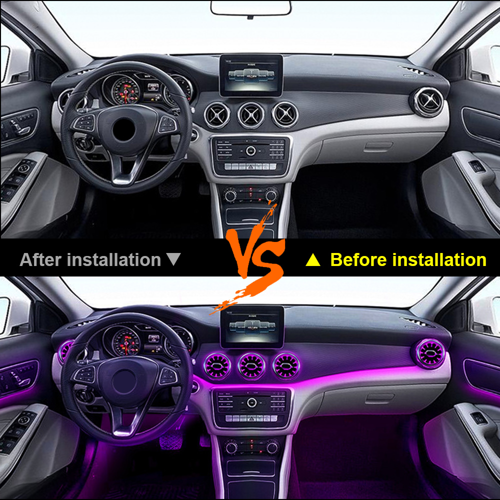 إكسسوارات لسيارات مرسيدس بنز W - مراجعة Car Ambient Lighting 64 Color وسعره