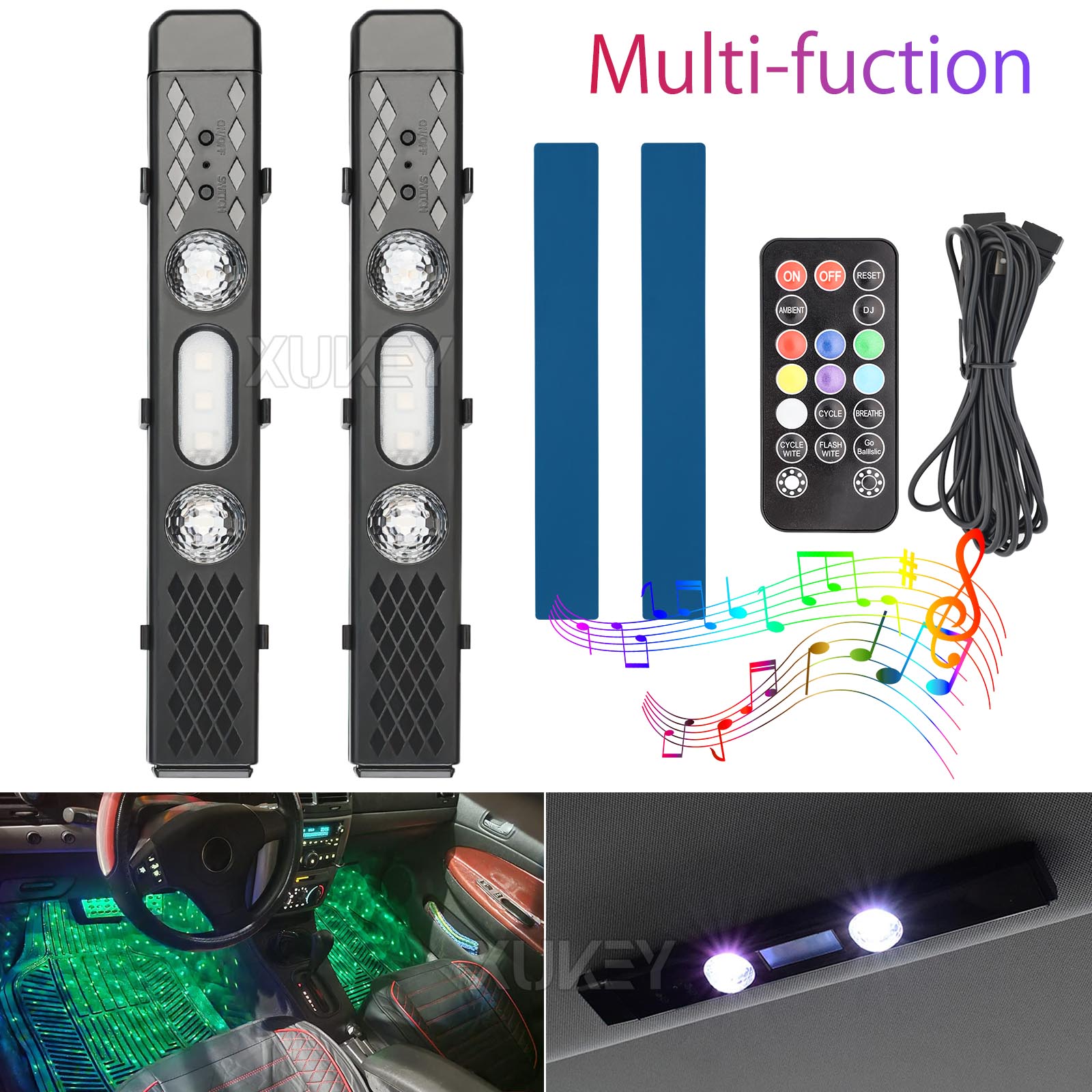مصباح نيون داخلي للسيارة قابل  - مراجعة Car Ambient Light Kit With Remote وسعره