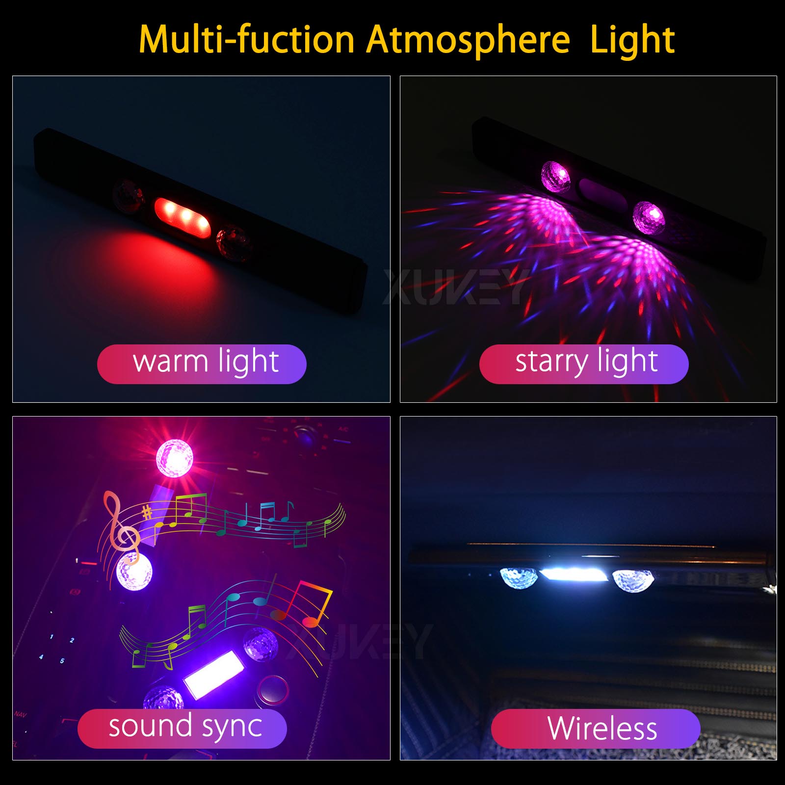 مصباح نيون داخلي للسيارة قابل  - مراجعة Car Ambient Light Kit With Remote وسعره