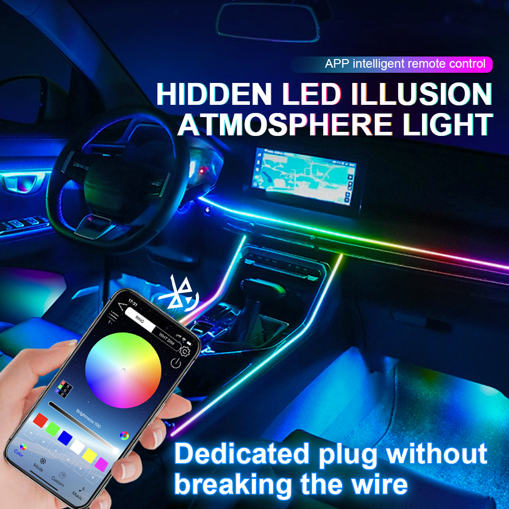 6/10/14/18/22 في 1 إضاءة داخلي - مراجعة Car Interior Led Strip App Control وسعره