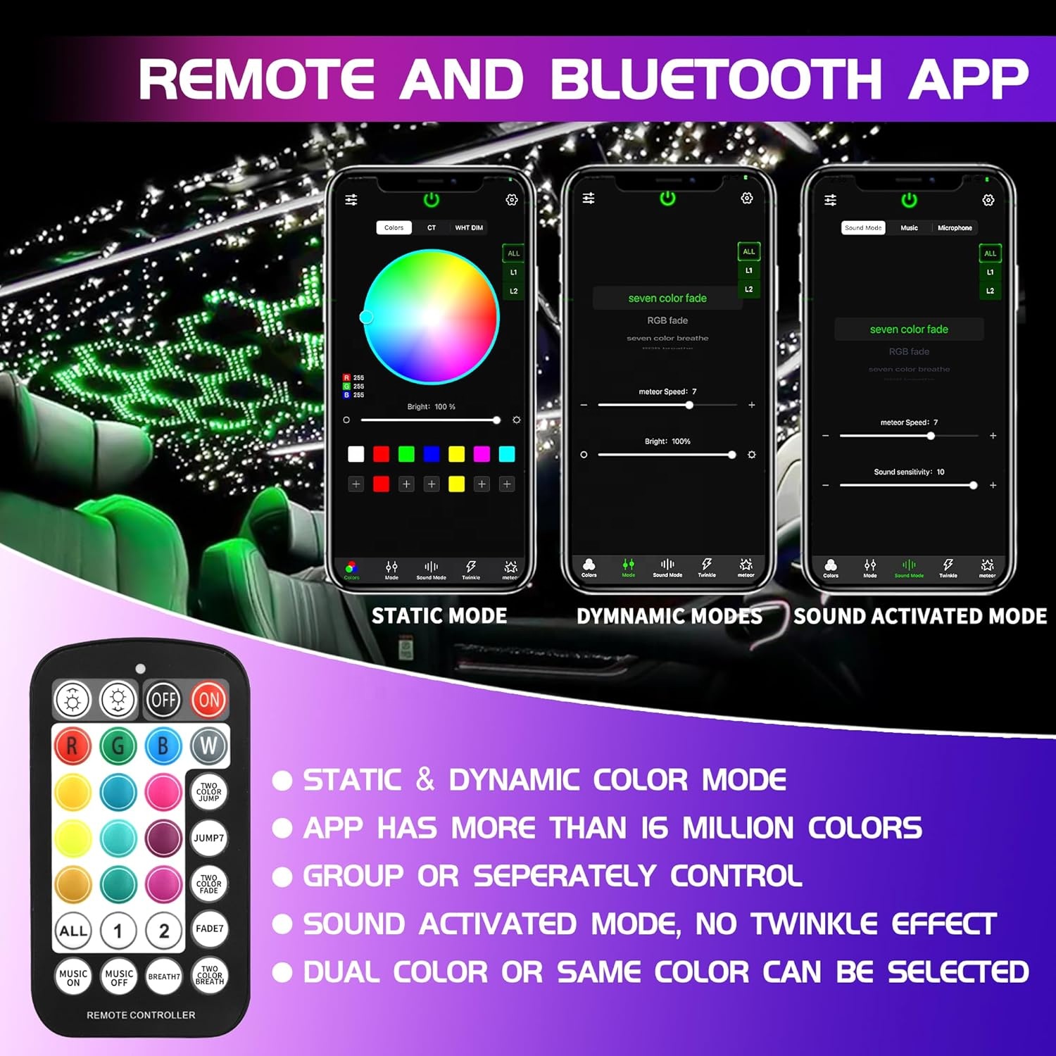 طقم إضاءة سقف السيارة بالألياف - مراجعة Car Roof Star Light Fiber Optic وسعره