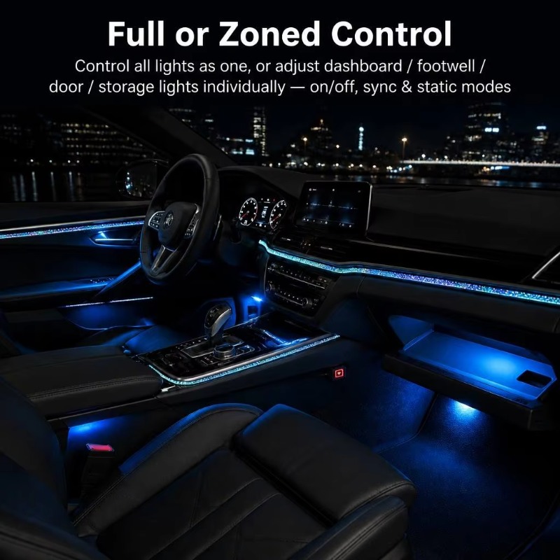 طقم إضاءة محيطية للسيارة 18 في - مراجعة Car Ambient Lighting 18 In 1 وسعره