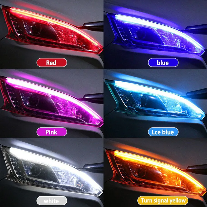 2 قطعة سيارة DRL مرنة مقاوم لل - مراجعة Car Led Strip 12V Waterproof وسعره