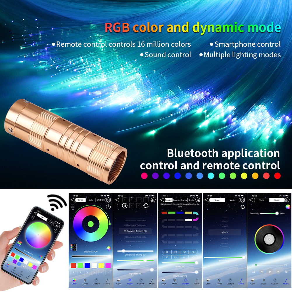 وميض RGBW ضوء السماء المرصعة ب - مراجعة Car Roof Star Light Fiber Optic وسعره