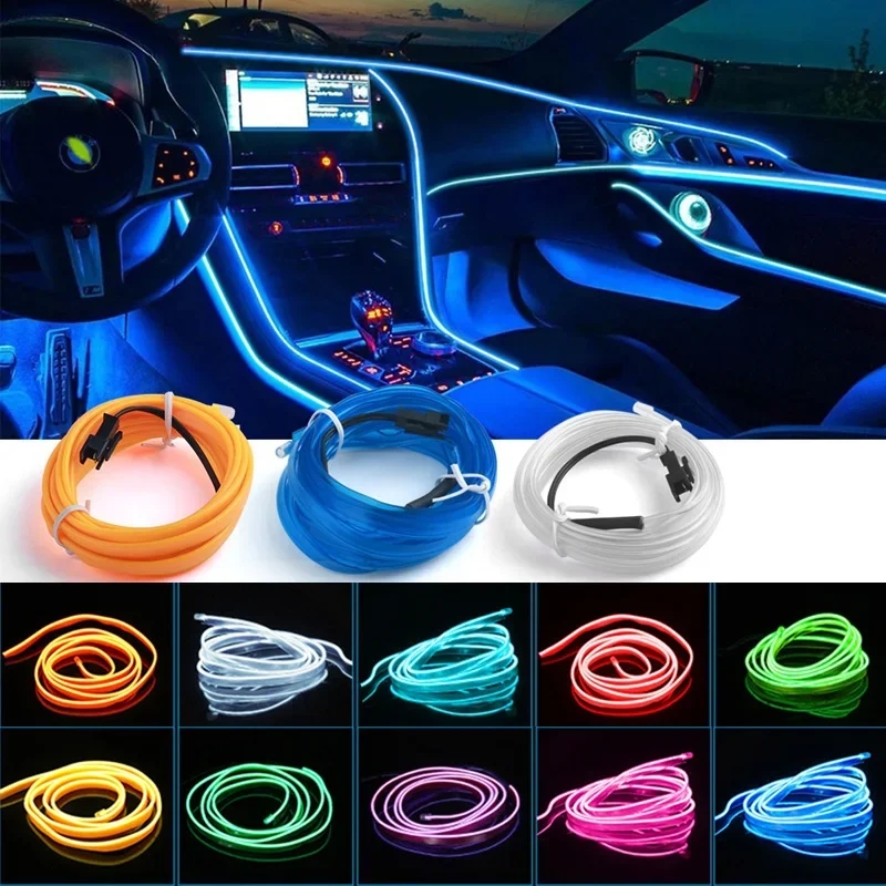 1 متر/3 متر/5 متر سيارة الداخل - مراجعة Car Interior Neon Light Usb وسعره