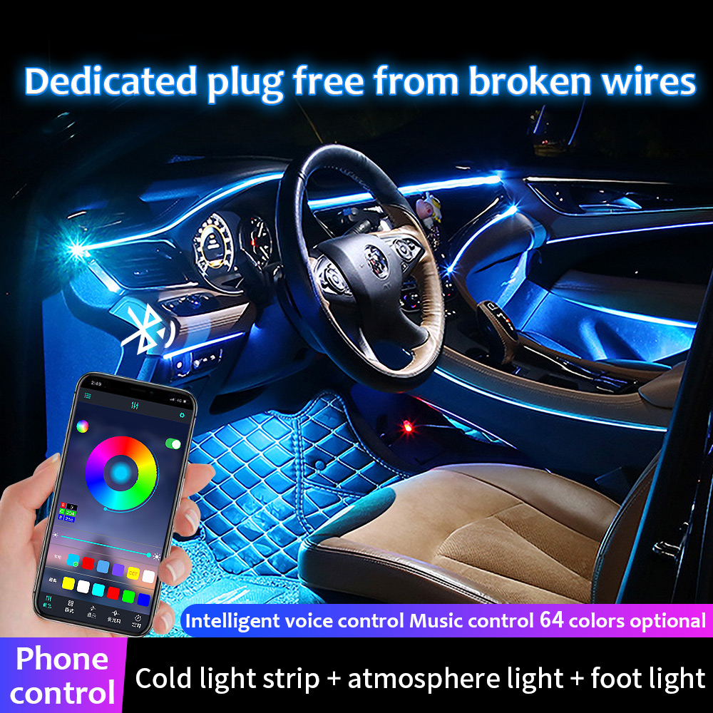 14 في 1 RGB سيارة الداخلية الم - مراجعة Car Interior Led Strip App Control وسعره