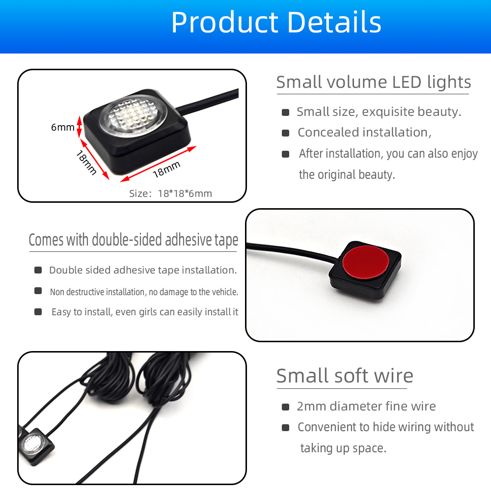 نوع C التوصيل سيارة فوتويل ضوء - مراجعة Car Footwell Light Rgb Bluetooth وسعره