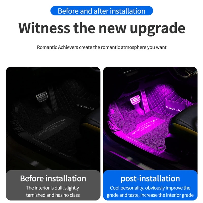 إضاءة داخلية للسيارة بتقنية ال - مراجعة Car Ambient Light Kit With Remote وسعره
