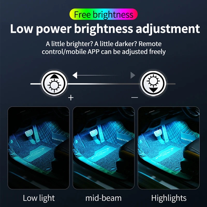 إضاءة داخلية للسيارة بتقنية ال - مراجعة Car Ambient Light Kit With Remote وسعره