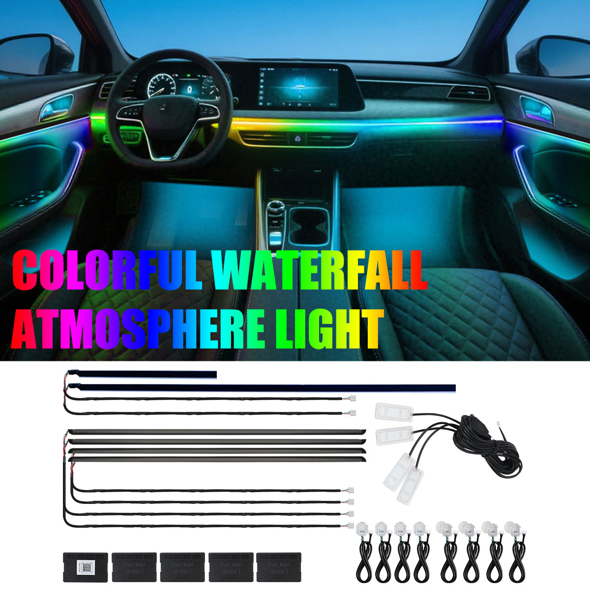 6/10/14/18in1 Led الاكريليك سي - مراجعة Car Ambient Light Kit With Remote وسعره