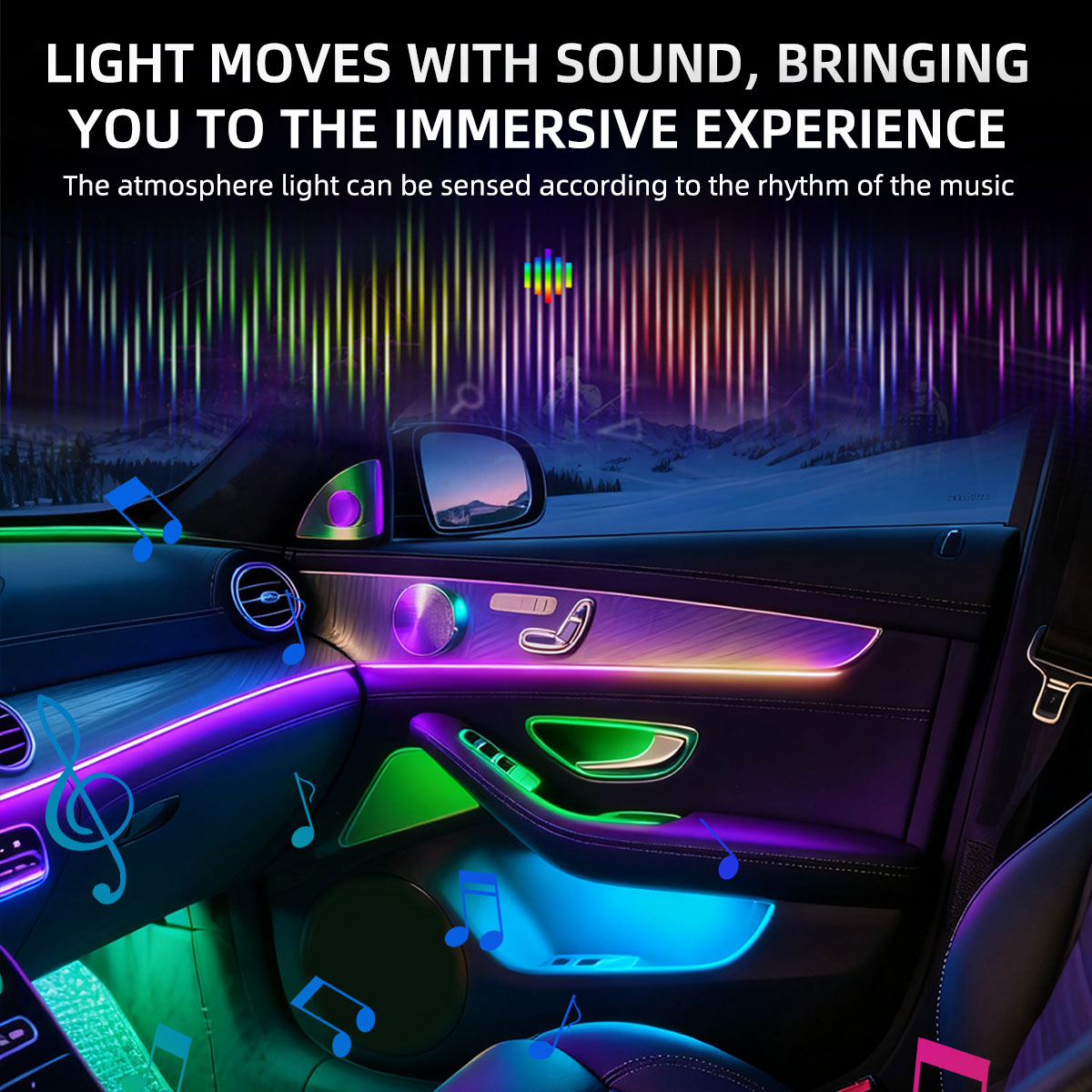 6/10/14/18in1 Led الاكريليك سي - مراجعة Car Ambient Light Kit With Remote وسعره