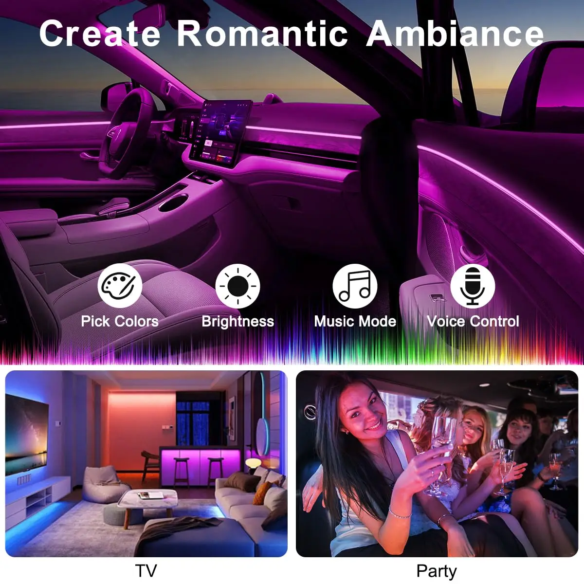طقم إضاءة محيطة للسيارة RGB LE - مراجعة Car Dashboard Light Fiber Optic وسعره