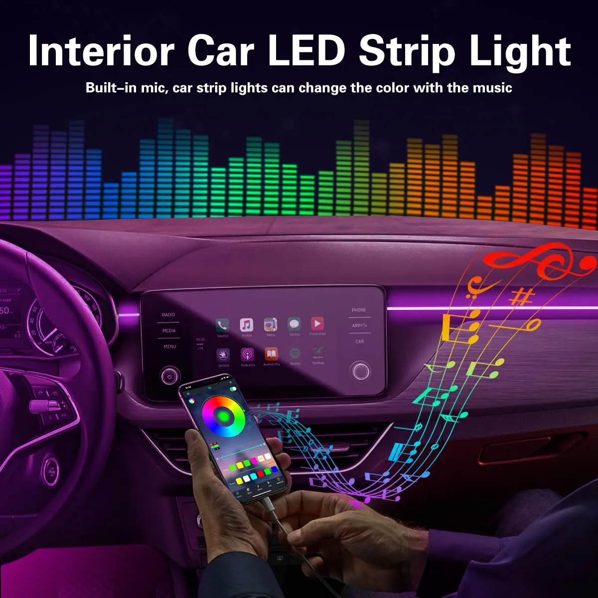 طقم إضاءة محيطة للسيارة RGB LE - مراجعة Car Dashboard Light Fiber Optic وسعره