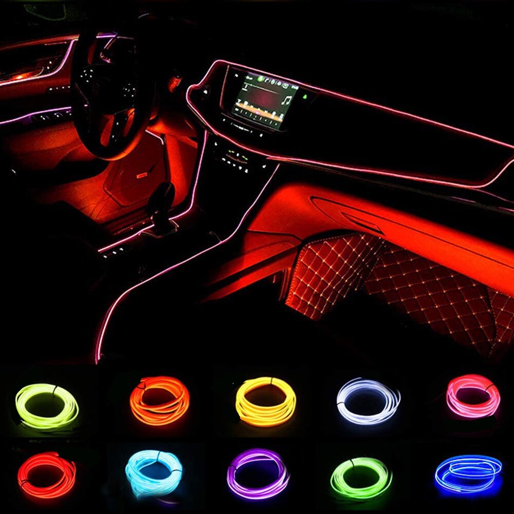 1 متر/3 متر/5 متر USB LED الضو - مراجعة Car Interior Neon Light Usb وسعره