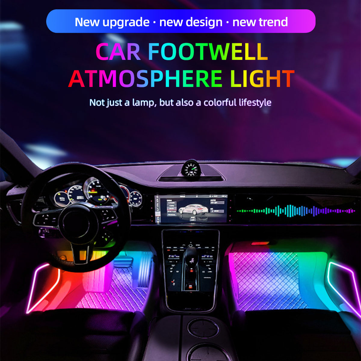 مصباح ديكوري 2/4 في 1 بـ 12/18 - مراجعة Car Interior Neon Light Usb وسعره