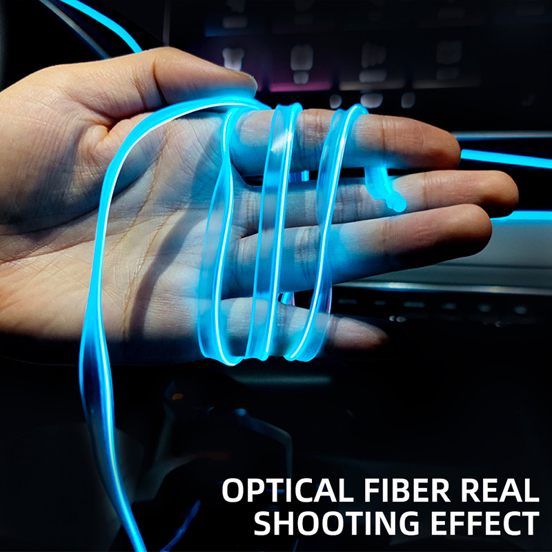 سلك نيون من الألياف البصرية بط - مراجعة Car Ambient Light Fiber Optic 6M وسعره