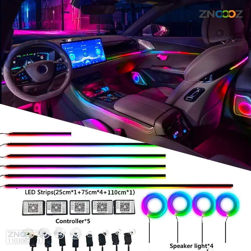 نيون سيارة الداخلية أضواء المح - مراجعة Car Interior Led Strip App Control وسعره