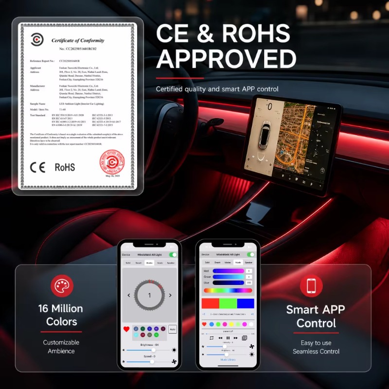طقم إضاءة محيطية للسيارة 18 في - مراجعة Car Ambient Lighting 18 In 1 وسعره