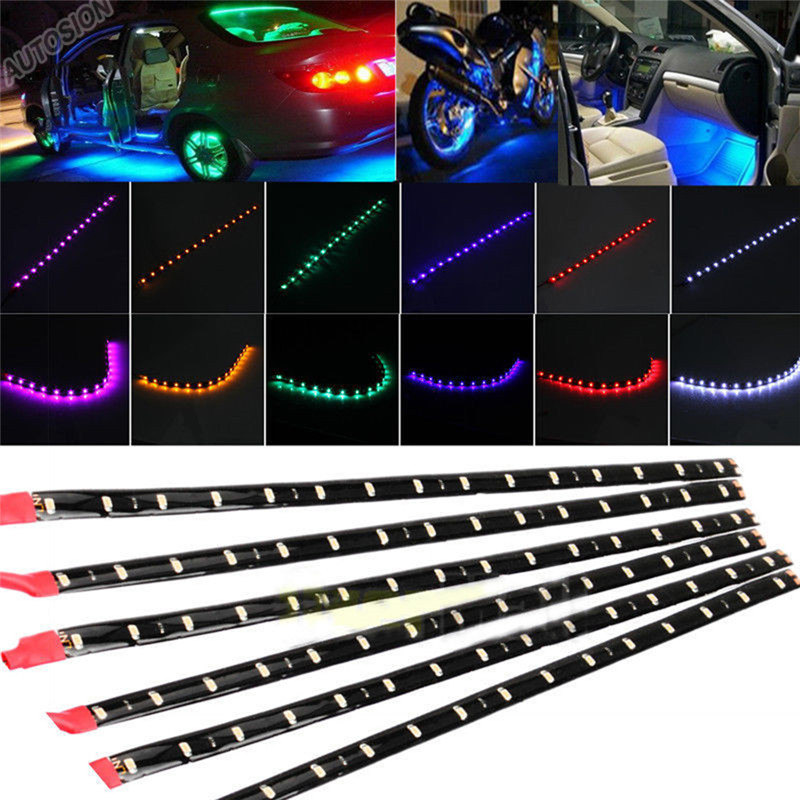 6 قطعة مقاومة للماء 15 SMD DC  - مراجعة Car Led Strip 12V Waterproof وسعره