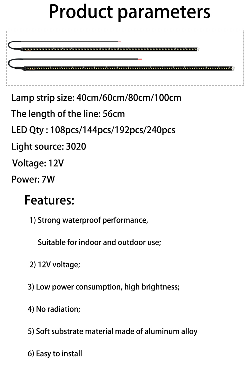 2 قطعة مصباح LED جانبي للسيارة - مراجعة Car Led Strip 12V Waterproof وسعره