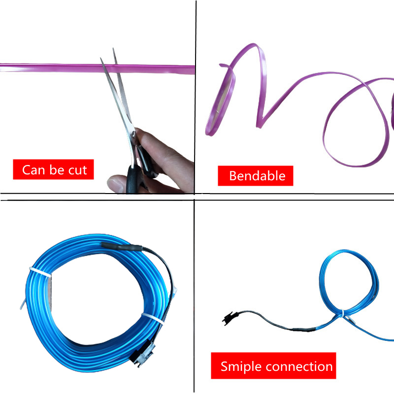 1 متر/3 متر/5 متر سيارة الداخل - مراجعة Car Interior Neon Light Usb وسعره
