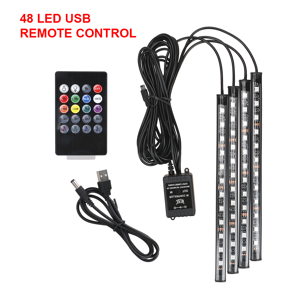 السيارات الداخلية أضواء الزخرف - مراجعة Car Ambient Light Kit With Remote وسعره