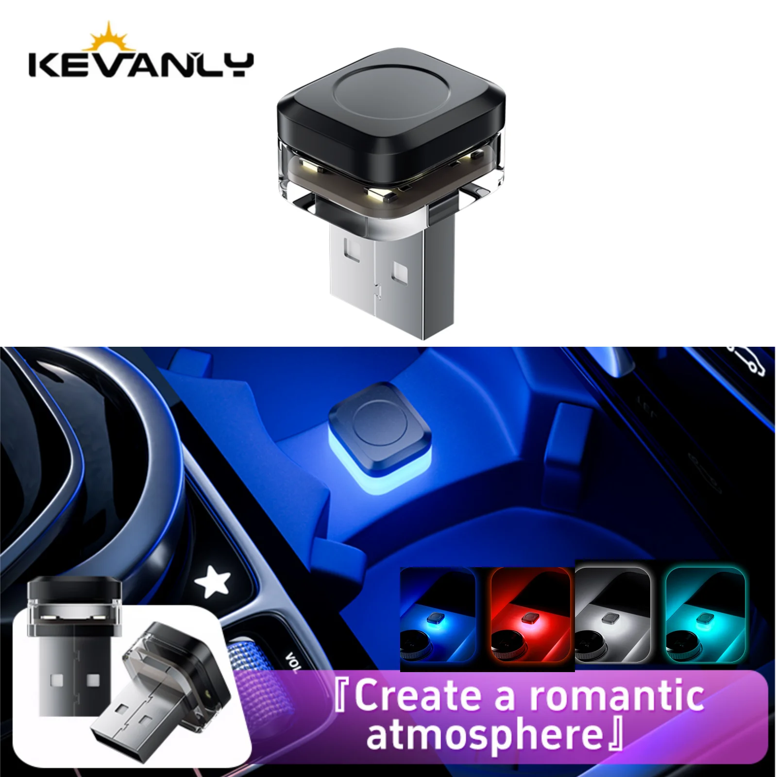 مصباح LED للسيارة يعمل عبر USB - مراجعة Car Interior Led Strip App Control وسعره