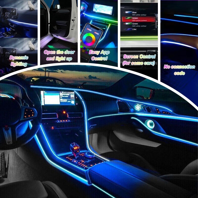 طقم ترقية الإضاءة الداخلية الد - مراجعة Car Ambient Lighting 64 Color وسعره