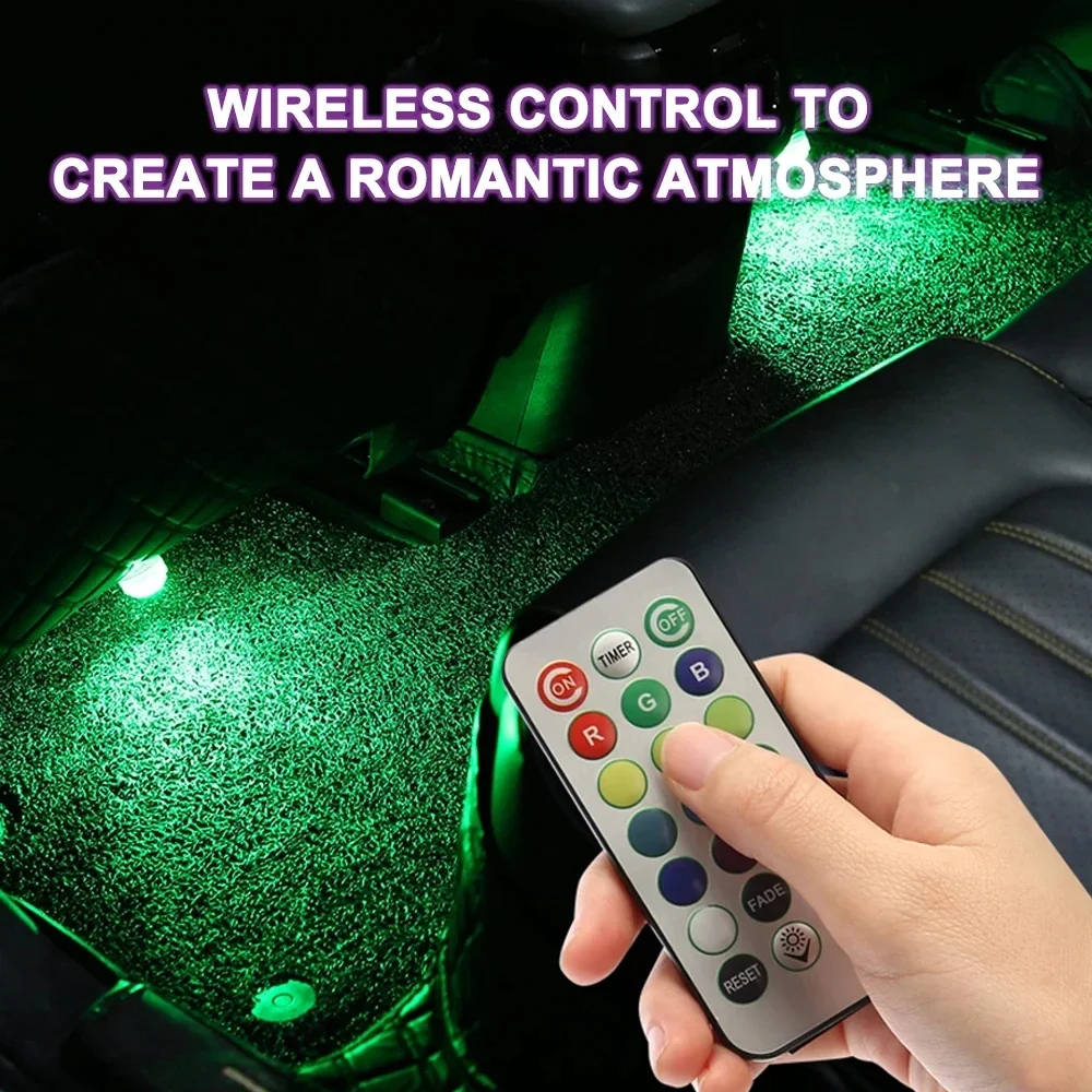إضاءة LED لاصقة لاسلكية للسيار - مراجعة Car Ambient Light Kit With Remote وسعره