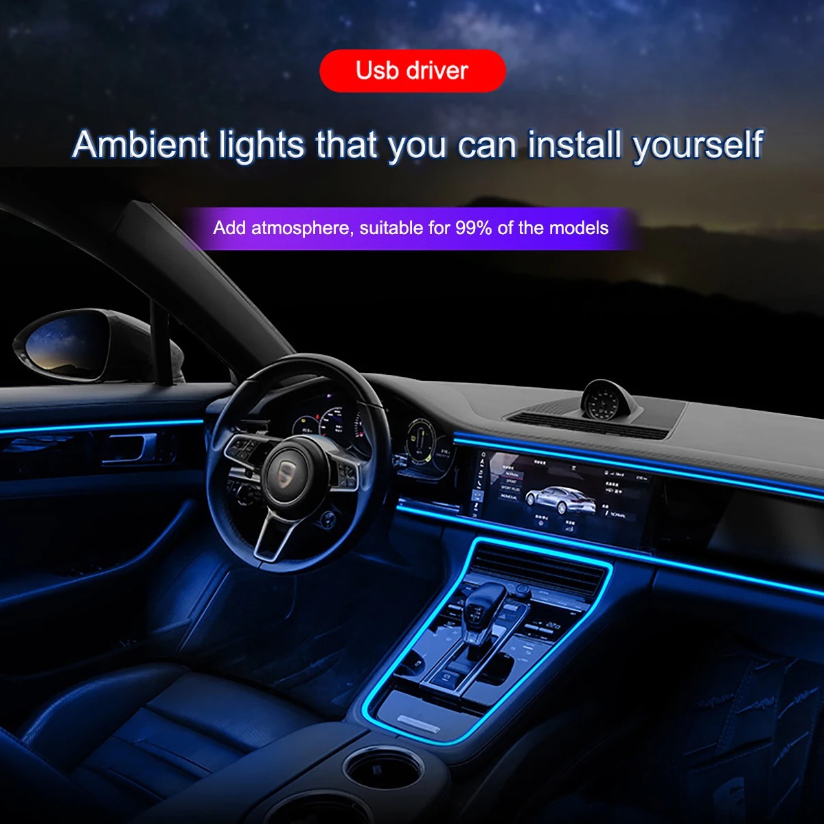 بيئة السيارة El Wire LED USB م - مراجعة Car Interior Neon Light Usb وسعره