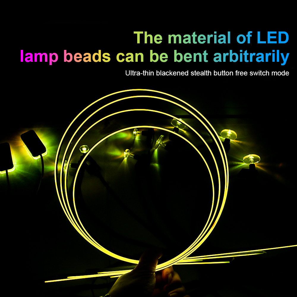 شريط ليد لاستبدال مصباح السيار - مراجعة Car Dashboard Light Fiber Optic وسعره