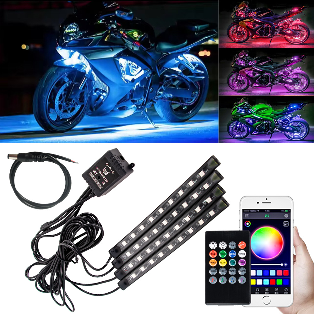 LED دراجة نارية سيارة جو القدم - مراجعة Car Led Strip 12V Waterproof وسعره