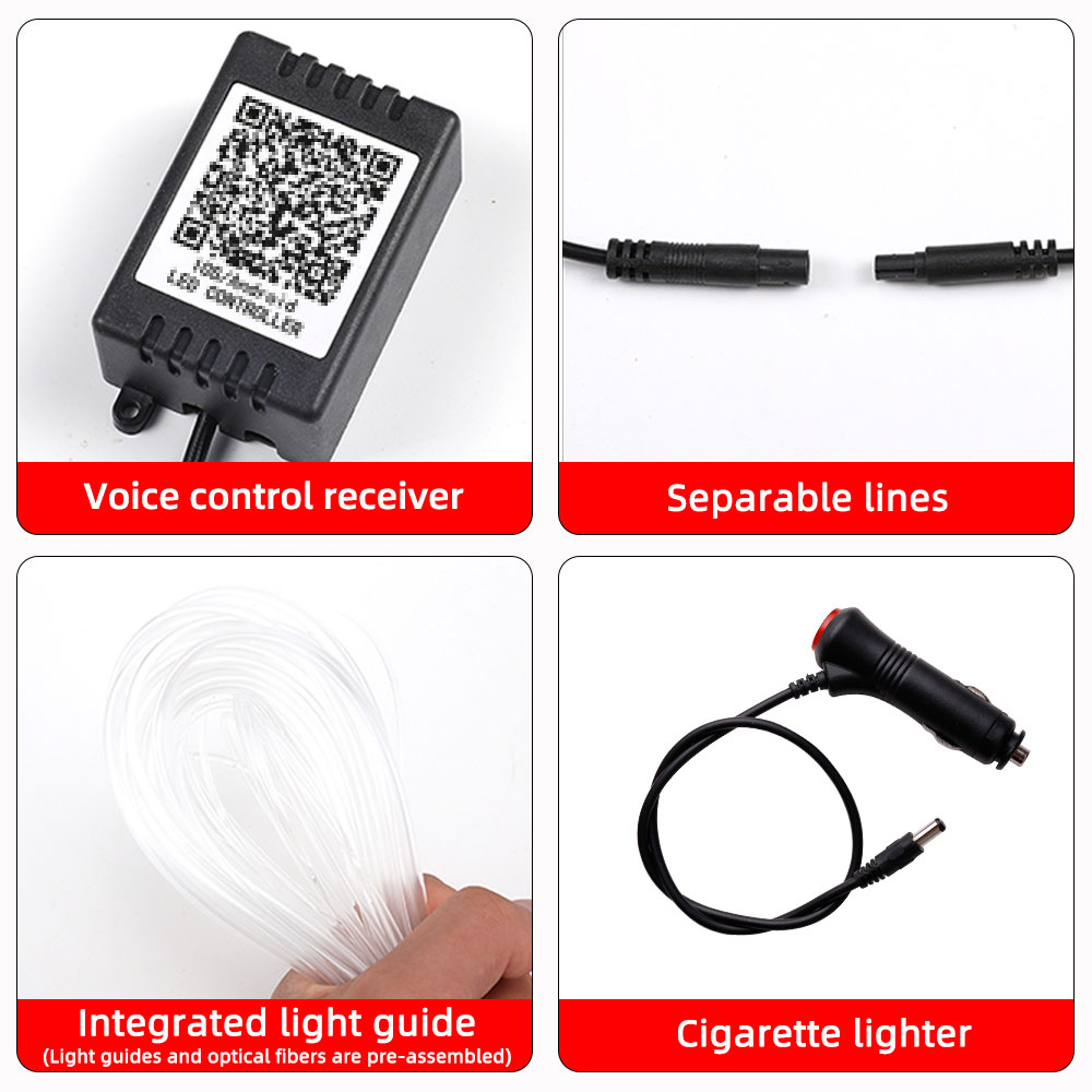 إكسسوارات سيارة 9/10 في 1، زين - مراجعة Car Dashboard Light Fiber Optic وسعره