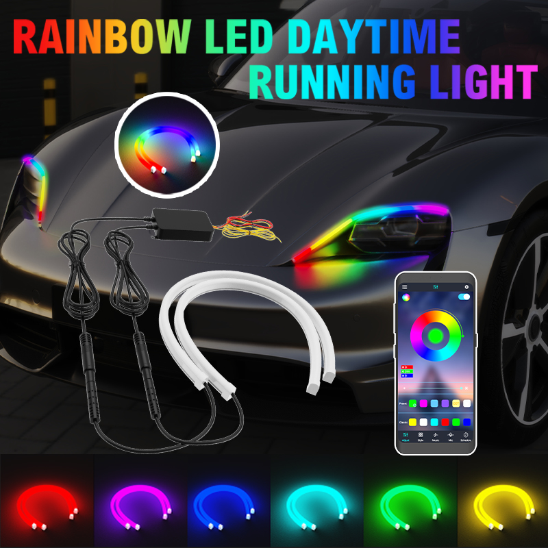 قطعتان من أضواء LED النهارية ل - مراجعة Car Led Strip 12V Waterproof وسعره