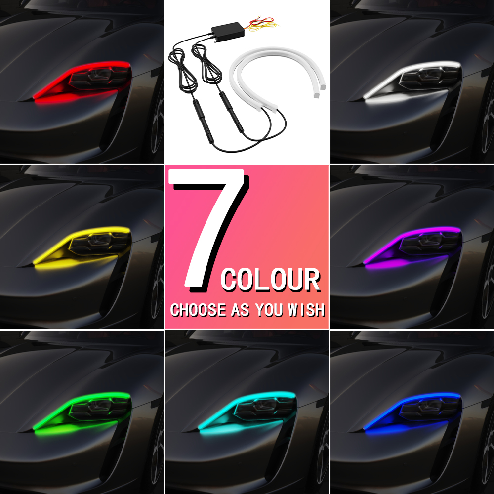 قطعتان من أضواء LED النهارية ل - مراجعة Car Led Strip 12V Waterproof وسعره