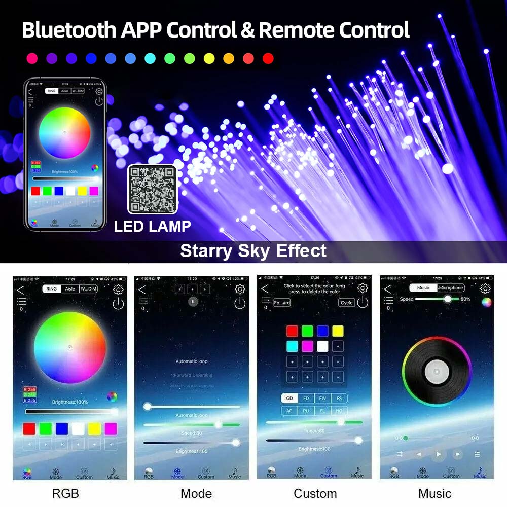 إضاءة سقف السيارة بنظام الأليا - مراجعة Car Roof Star Light Fiber Optic وسعره