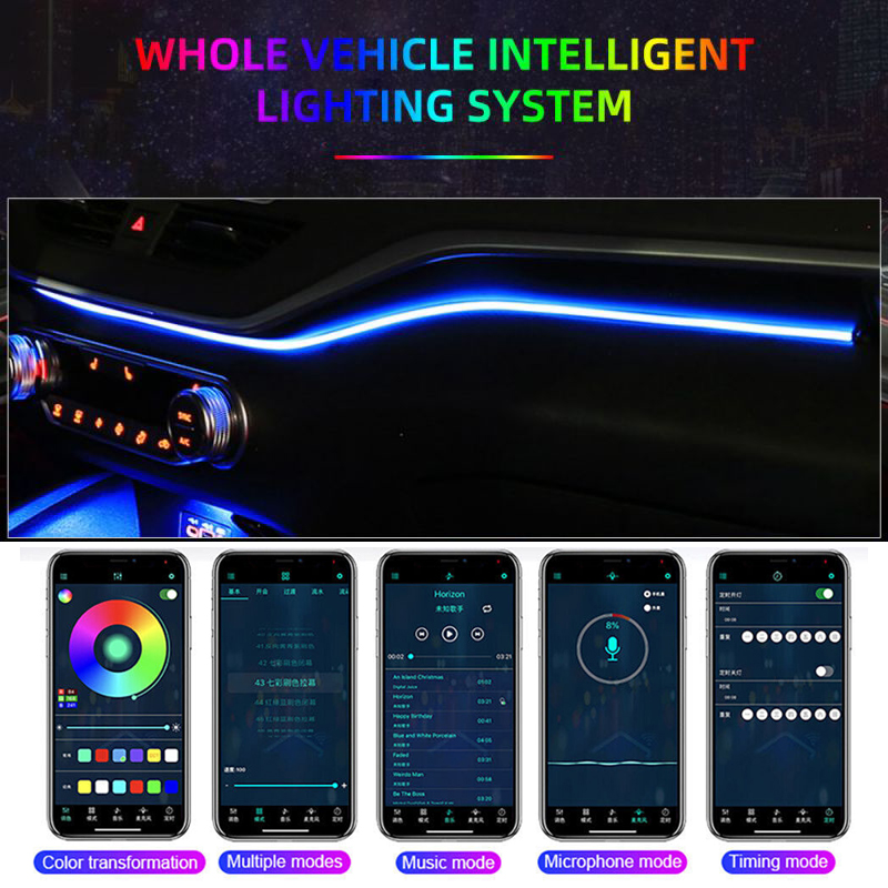 2in1 110 سنتيمتر و 35 سنتيمتر  - مراجعة Car Dashboard Light Fiber Optic وسعره
