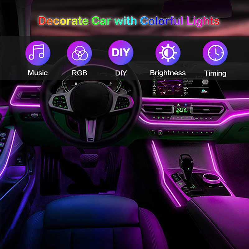 BLALION-RGB LED جو سيارة الداخ - مراجعة Car Ambient Light Fiber Optic 6M وسعره