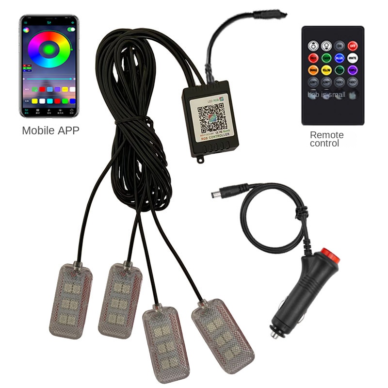 النيون المزدوج التحكم LED سيار - مراجعة Car Interior Neon Light Usb وسعره