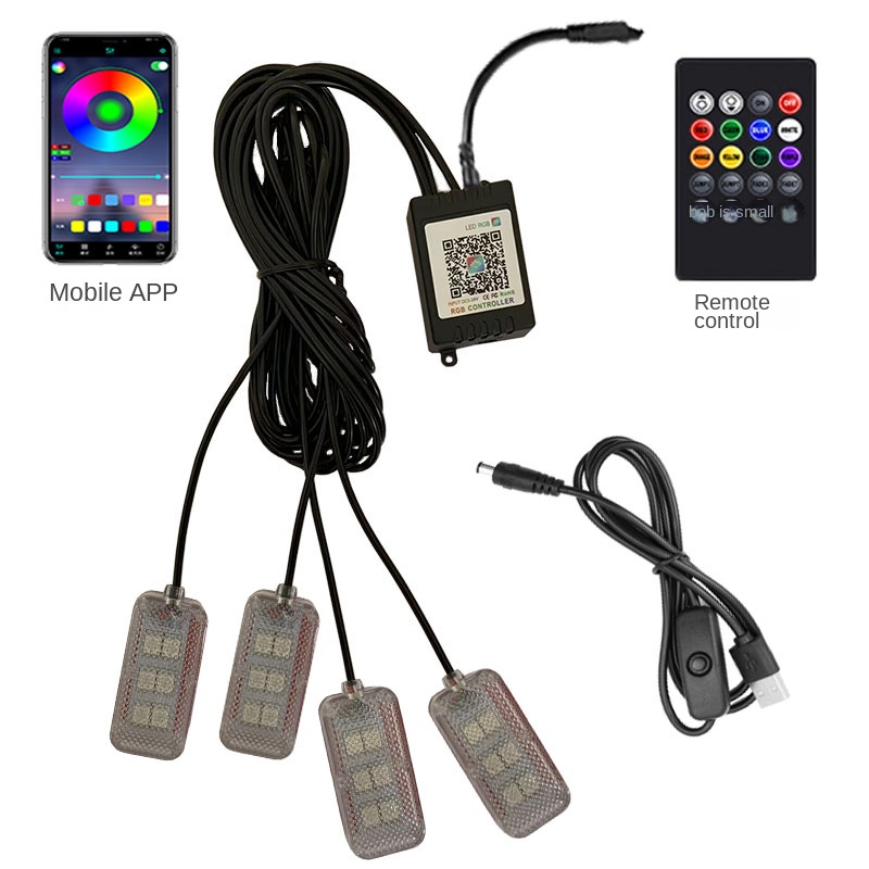 النيون المزدوج التحكم LED سيار - مراجعة Car Interior Neon Light Usb وسعره